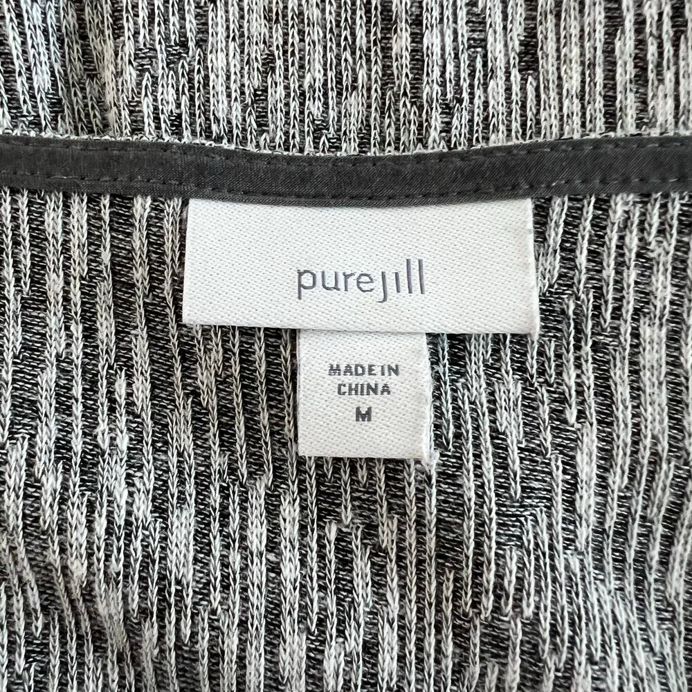 J Jill Pure Jill Tunic Womens Sz M Linen Blend Knit Gray Heather 3/4 Sleeve - Picture 5 of 8